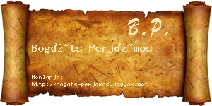 Bogáts Perjámos névjegykártya